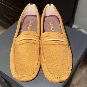 Rothy's Golden Mustard Knit Penny Loafers